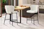 Chaise de bar LISE Écru tissu bouclé – 51,5 x 56 cm | TIKAYLA
