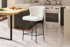 Chaise de bar LISE Écru tissu bouclé – 51,5 x 56 cm | TIKAYLA