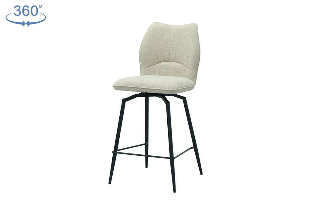 Chaise de bar LYARA Écru tissu – 48 x 56 cm | TIKAYLA