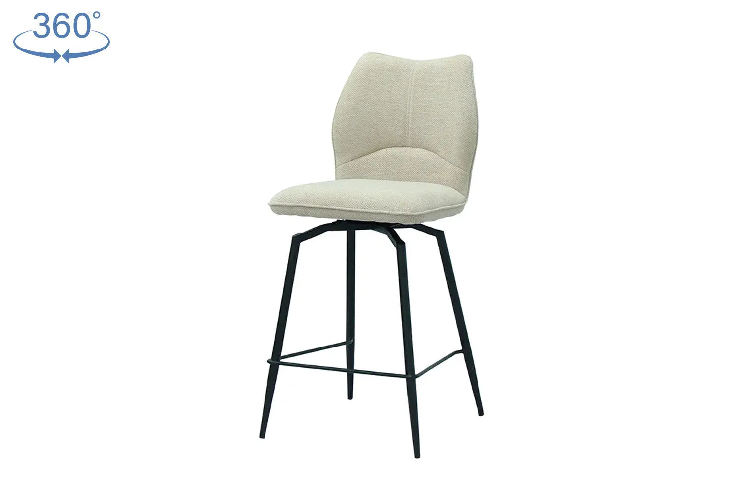Chaise de bar LYARA Écru tissu – 48 x 56 cm | TIKAYLA