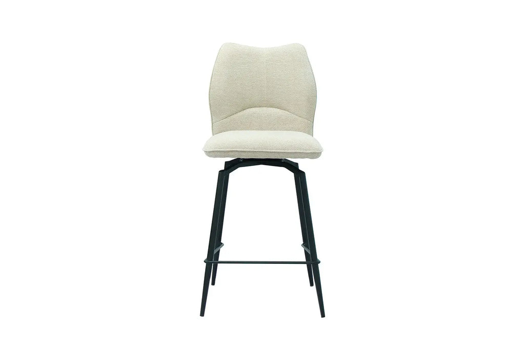 Chaise de bar LYARA Écru tissu – 48 x 56 cm | TIKAYLA