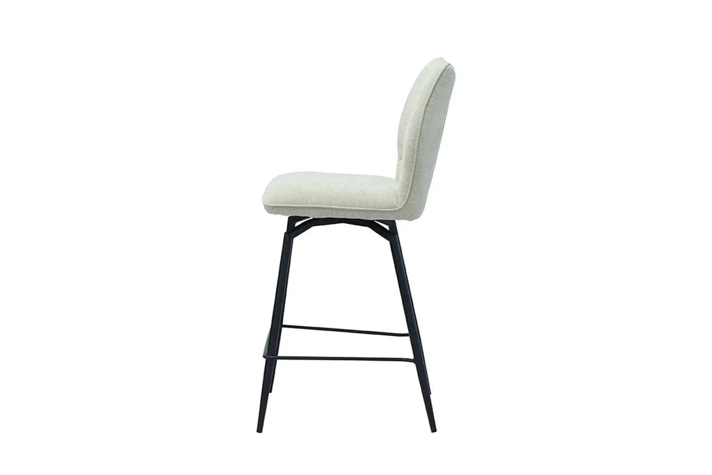 Chaise de bar LYARA Écru tissu – 48 x 56 cm | TIKAYLA