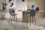 Chaise de bar LYARA Gris foncé tissu – 48 x 56 cm | TIKAYLA