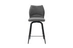 Chaise de bar LYARA Gris foncé tissu – 48 x 56 cm | TIKAYLA