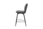 Chaise de bar LYARA Gris foncé tissu – 48 x 56 cm | TIKAYLA