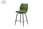 Chaise de bar LYARA Vert tissu – 48 x 56 cm | TIKAYLA
