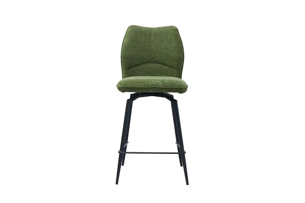 Chaise de bar LYARA Vert tissu – 48 x 56 cm | TIKAYLA