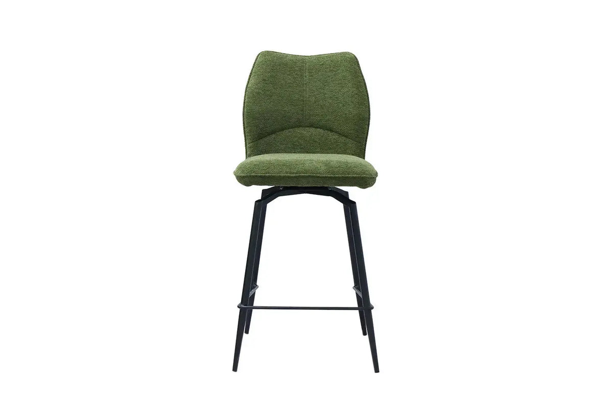 Chaise de bar LYARA Vert tissu – 48 x 56 cm | TIKAYLA