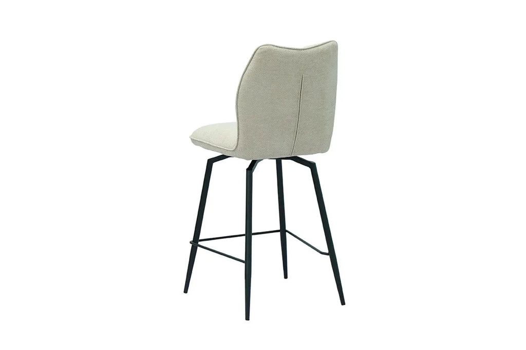 Chaise de bar LYARA Écru tissu – 48 x 56 cm | TIKAYLA