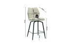 Chaise de bar LYARA Écru tissu – 48 x 56 cm | TIKAYLA