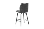 Chaise de bar LYARA Gris foncé tissu – 48 x 56 cm | TIKAYLA