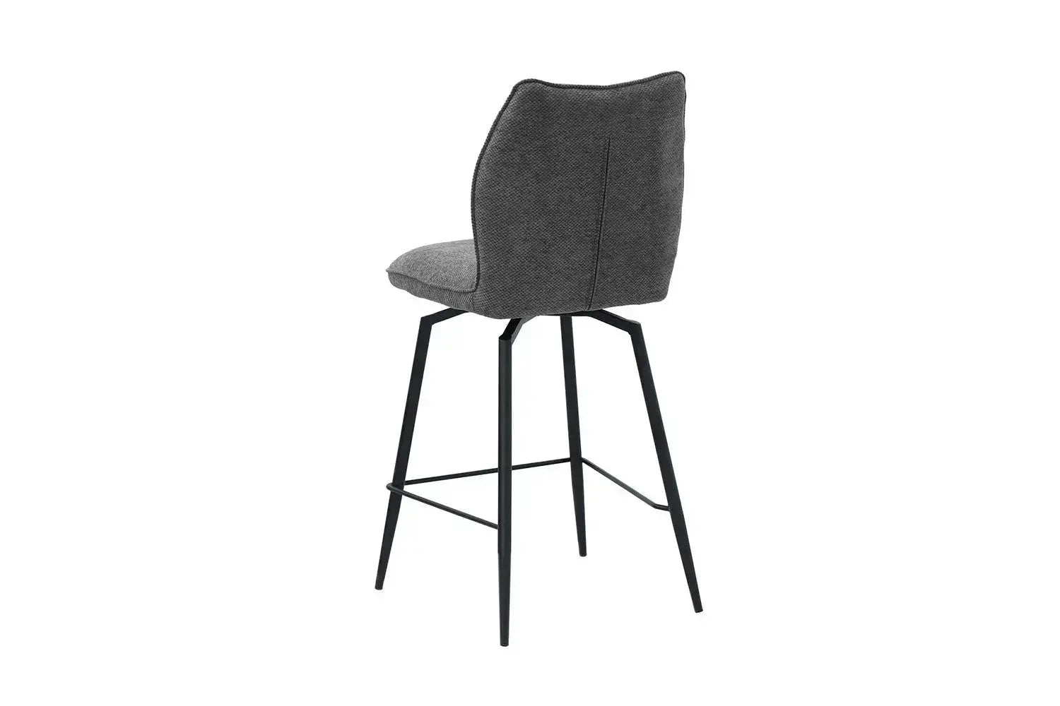 Chaise de bar LYARA Gris foncé tissu – 48 x 56 cm | TIKAYLA