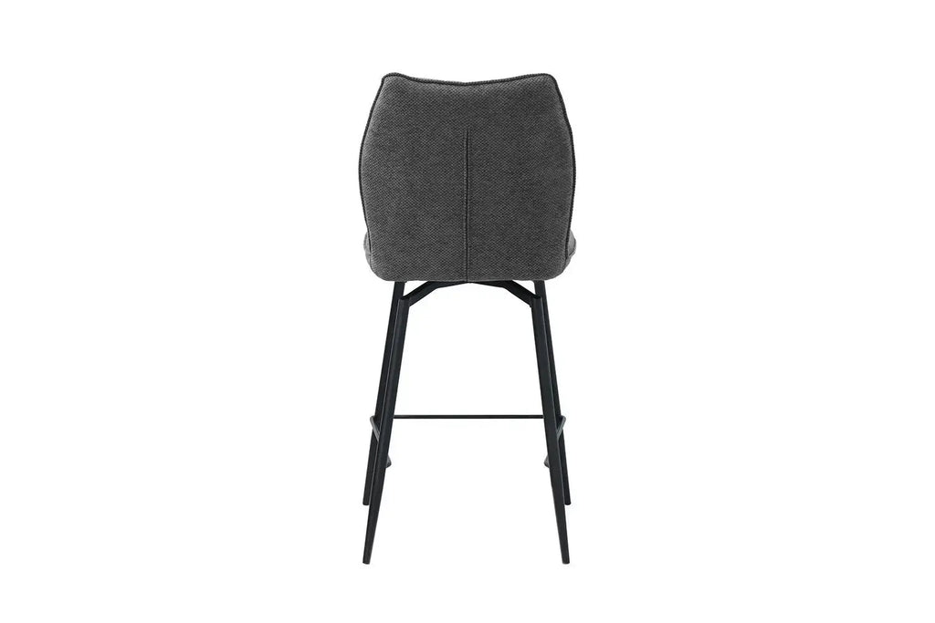 Chaise de bar LYARA Gris foncé tissu – 48 x 56 cm | TIKAYLA