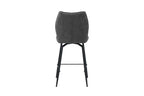 Chaise de bar LYARA Gris foncé tissu – 48 x 56 cm | TIKAYLA