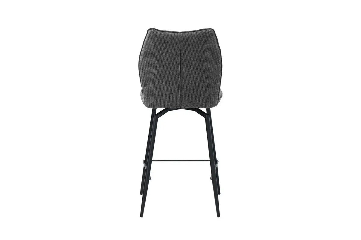 Chaise de bar LYARA Gris foncé tissu – 48 x 56 cm | TIKAYLA