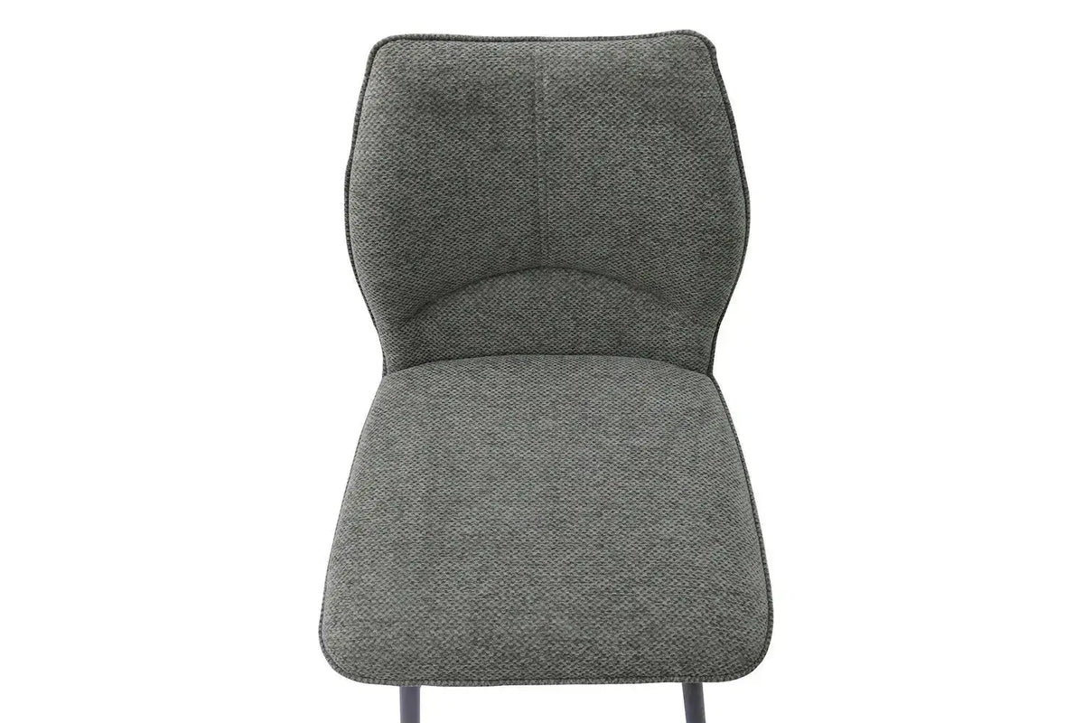 Chaise de bar LYARA Gris foncé tissu – 48 x 56 cm | TIKAYLA