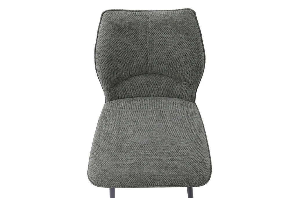 Chaise de bar LYARA Gris foncé tissu – 48 x 56 cm | TIKAYLA