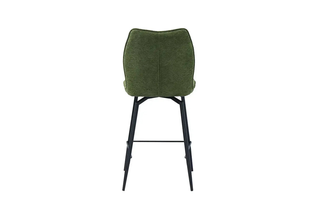 Chaise de bar LYARA Vert tissu – 48 x 56 cm | TIKAYLA