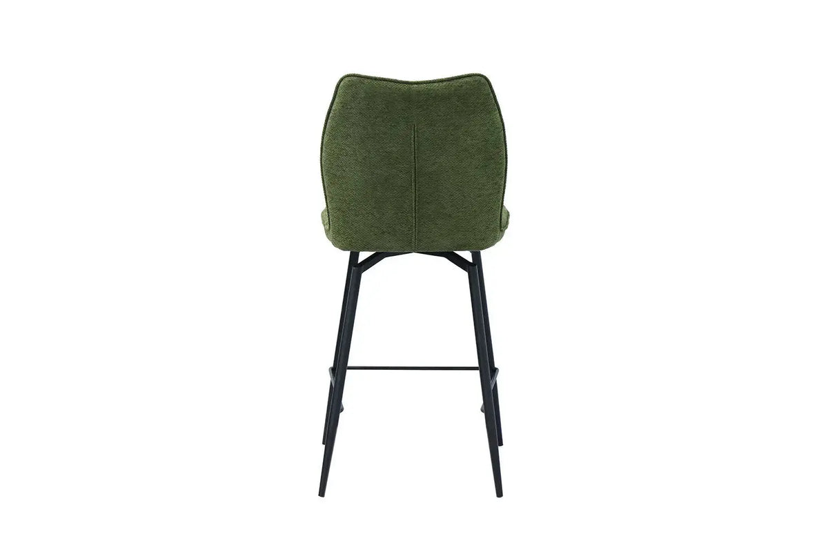 Chaise de bar LYARA Vert tissu – 48 x 56 cm | TIKAYLA