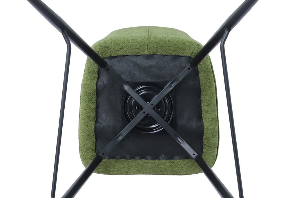 Chaise de bar LYARA Vert tissu – 48 x 56 cm | TIKAYLA