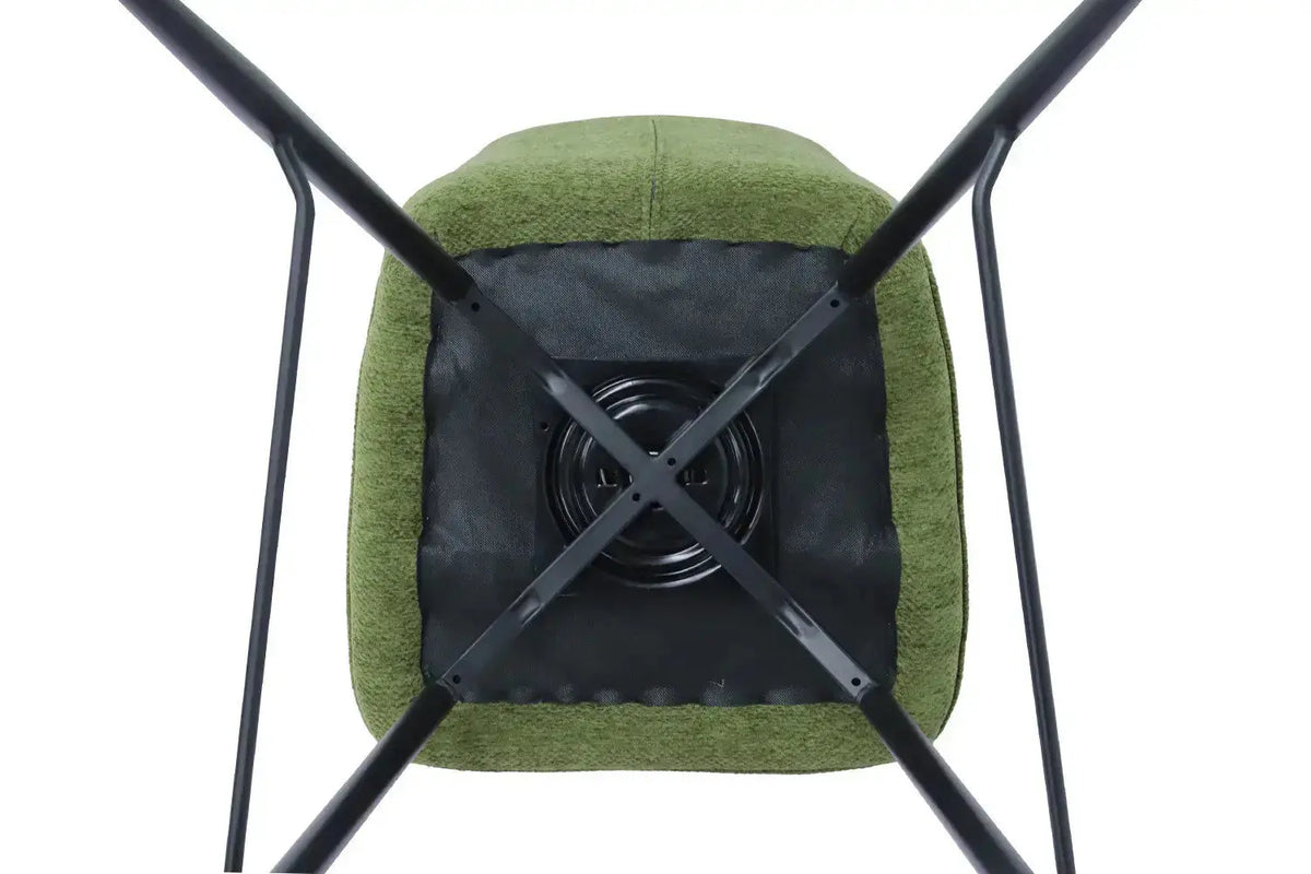 Chaise de bar LYARA Vert tissu – 48 x 56 cm | TIKAYLA
