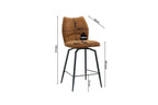 Chaise de bar LYARA Rouille tissu – 48 x 56 cm | TIKAYLA