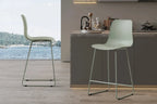 Chaise de bar MARYA Gris vert polypropylène – 51 x 44 cm | TIKAYLA