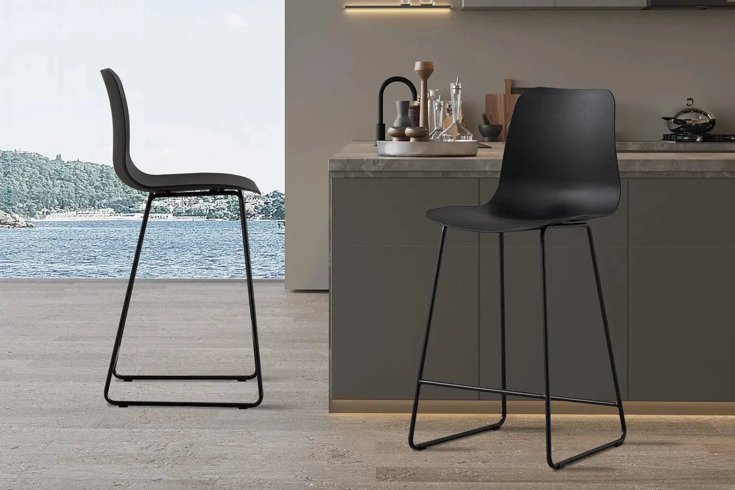 Chaise de bar MARYA Noir polypropylène – 51 x 44 cm | TIKAYLA