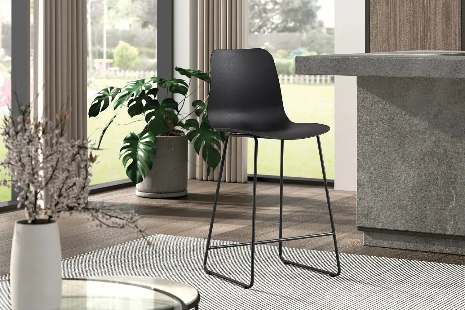 Chaise de bar MARYA Noir polypropylène – 51 x 44 cm | TIKAYLA