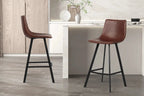 Chaise de bar OZAYA Brun simili cuir – 45 x 49 cm | TIKAYLA