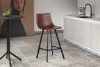 Chaise de bar OZAYA Brun simili cuir – 45 x 49 cm | TIKAYLA