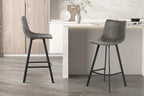 Chaise de bar OZAYA Gris simili cuir – 45 x 49 cm | TIKAYLA