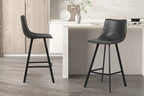 Chaise de bar OZAYA Noir simili cuir – 45 x 49 cm | TIKAYLA