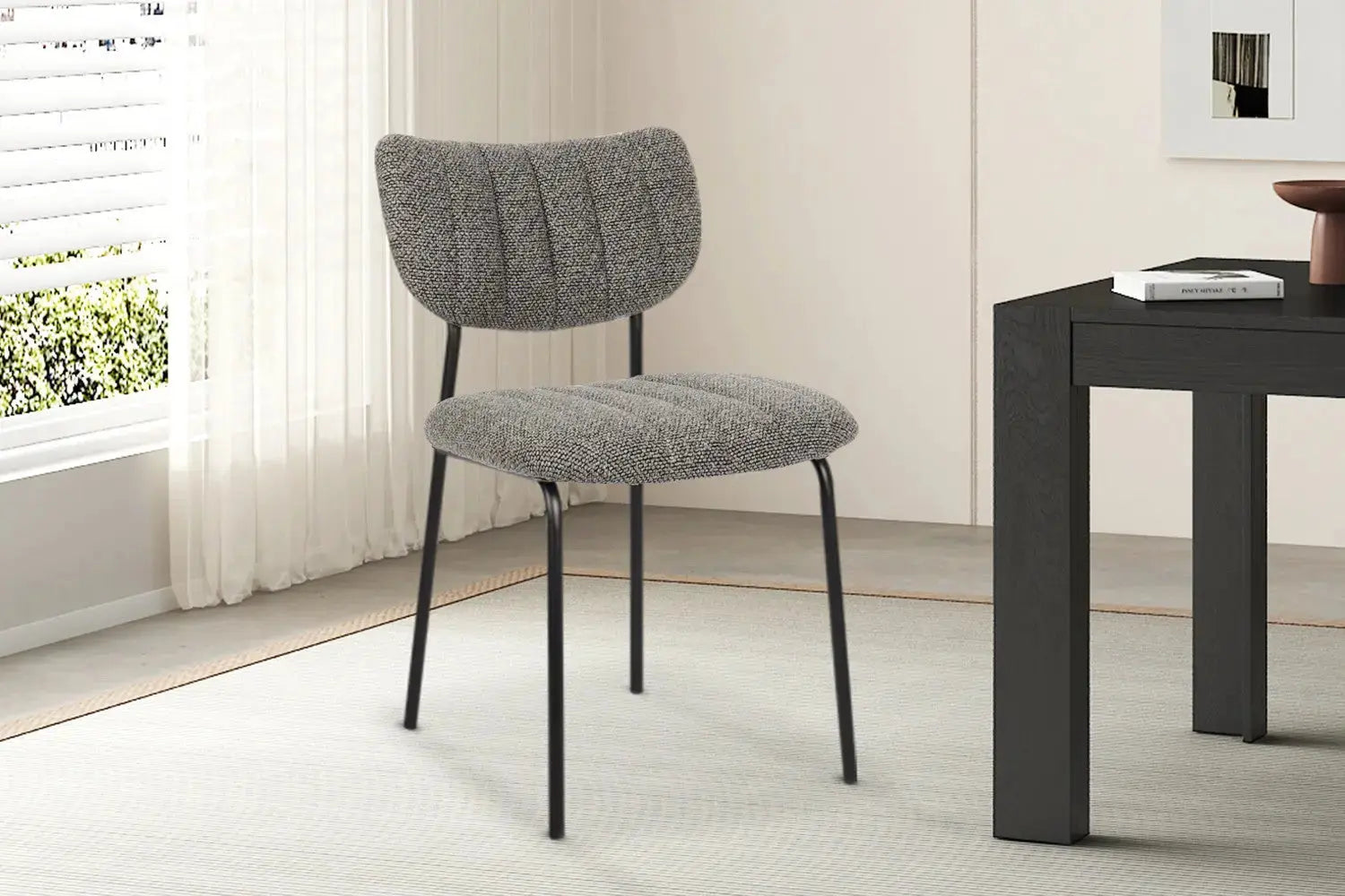 Chaise de salle à manger ANITA Gris foncé – 72 x 53 cm | TIKAYLA