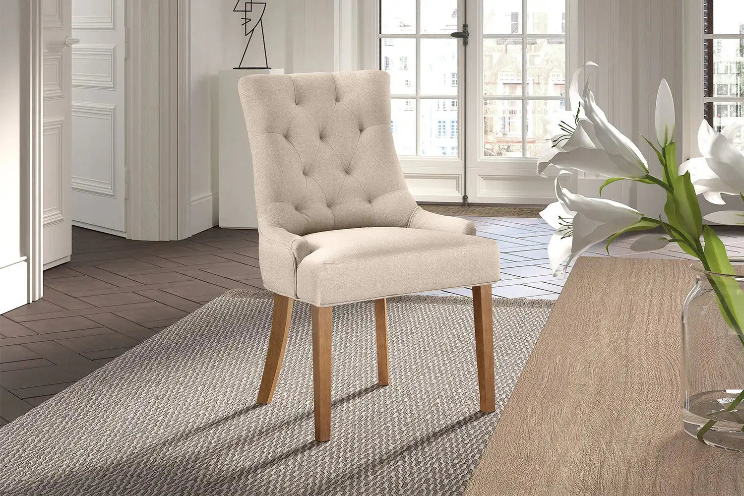 Lot de Chaises de Salle à Manger FANCYA Sable - 56 x 60 cm ROUSSEAU