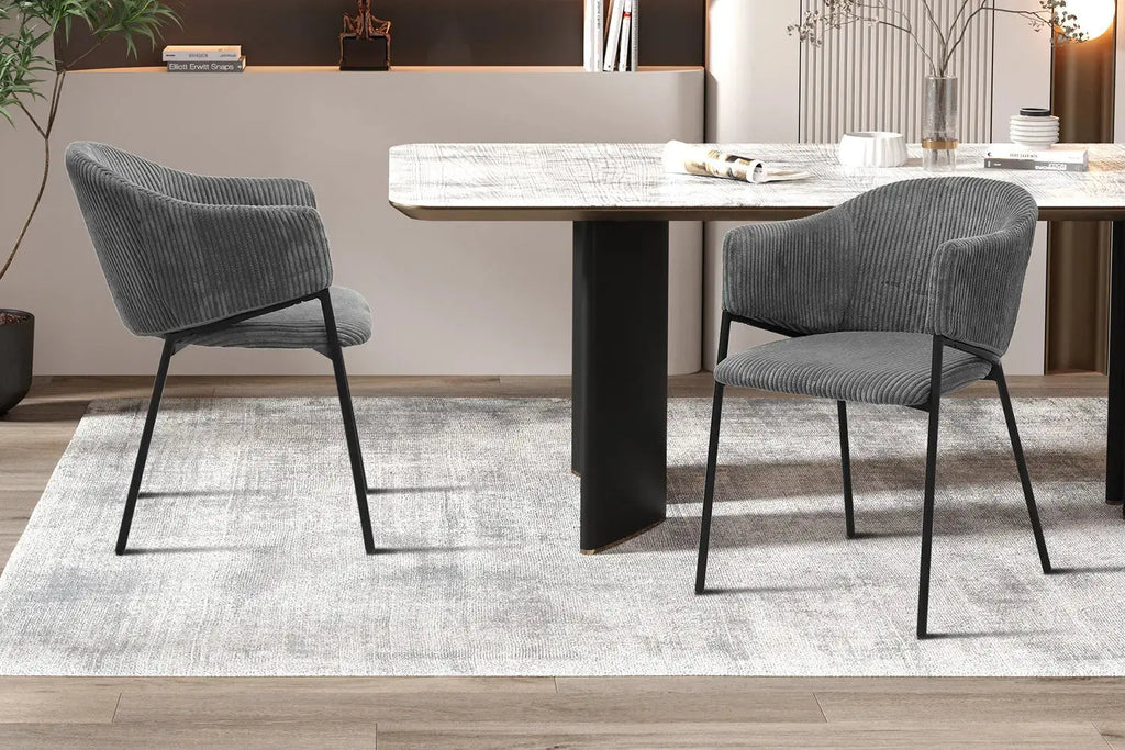 Chaise de salle à manger HINAYA Gris foncé – 54 x 62 cm | TIKAYLA