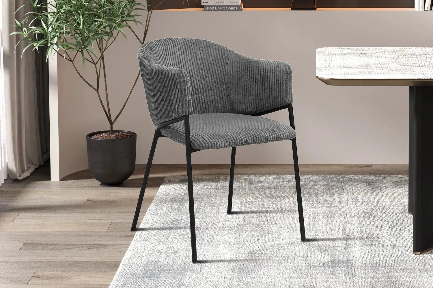 Chaise de salle à manger HINAYA Gris foncé – 54 x 62 cm | TIKAYLA