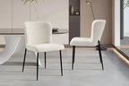 Chaise de salle à manger LISE Bouclé Écru – 58 x 52 cm | TIKAYLA