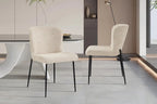 Chaise de salle à manger LISE Bouclé Beige – 58 x 52 cm | TIKAYLA