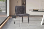 Chaise de salle à manger LISE Bouclé Gris foncé – 58 x 52 cm | TIKAYLA