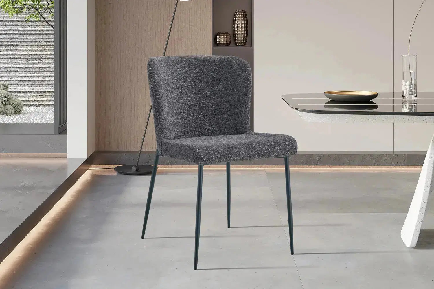 Chaise de salle à manger LISE Gris foncé – 58 x 52 cm | TIKAYLA