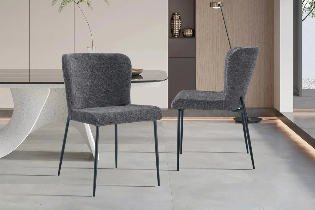 Chaise de salle à manger LISE Gris foncé – 58 x 52 cm | TIKAYLA