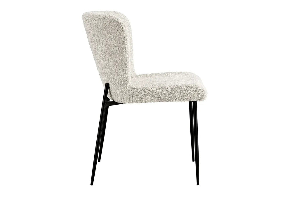Chaise de salle à manger LISE Bouclé Écru – 58 x 52 cm | TIKAYLA
