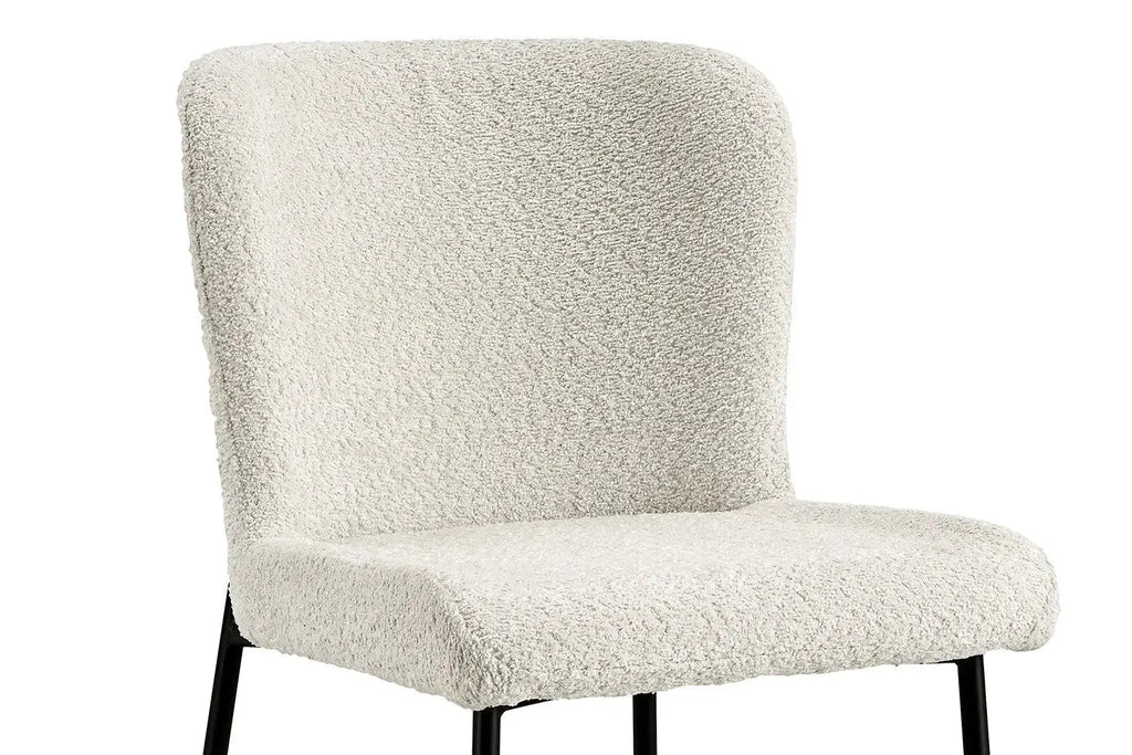 Chaise de salle à manger LISE Bouclé Écru – 58 x 52 cm | TIKAYLA
