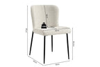 Chaise de salle à manger LISE Bouclé Écru – 58 x 52 cm | TIKAYLA