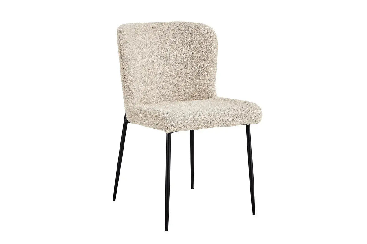Chaise de salle à manger LISE Bouclé Beige – 58 x 52 cm | TIKAYLA