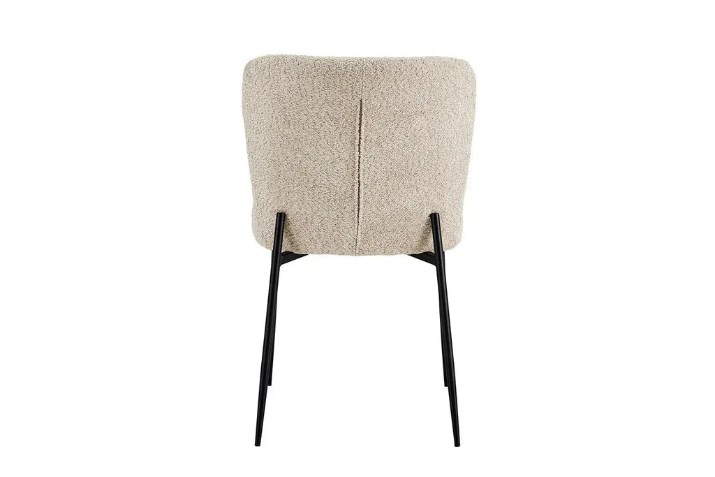 Chaise de salle à manger LISE Bouclé Beige – 58 x 52 cm | TIKAYLA
