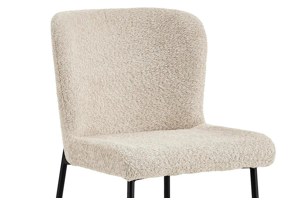 Chaise de salle à manger LISE Bouclé Beige – 58 x 52 cm | TIKAYLA