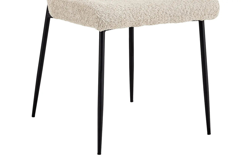 Chaise de salle à manger LISE Bouclé Beige – 58 x 52 cm | TIKAYLA