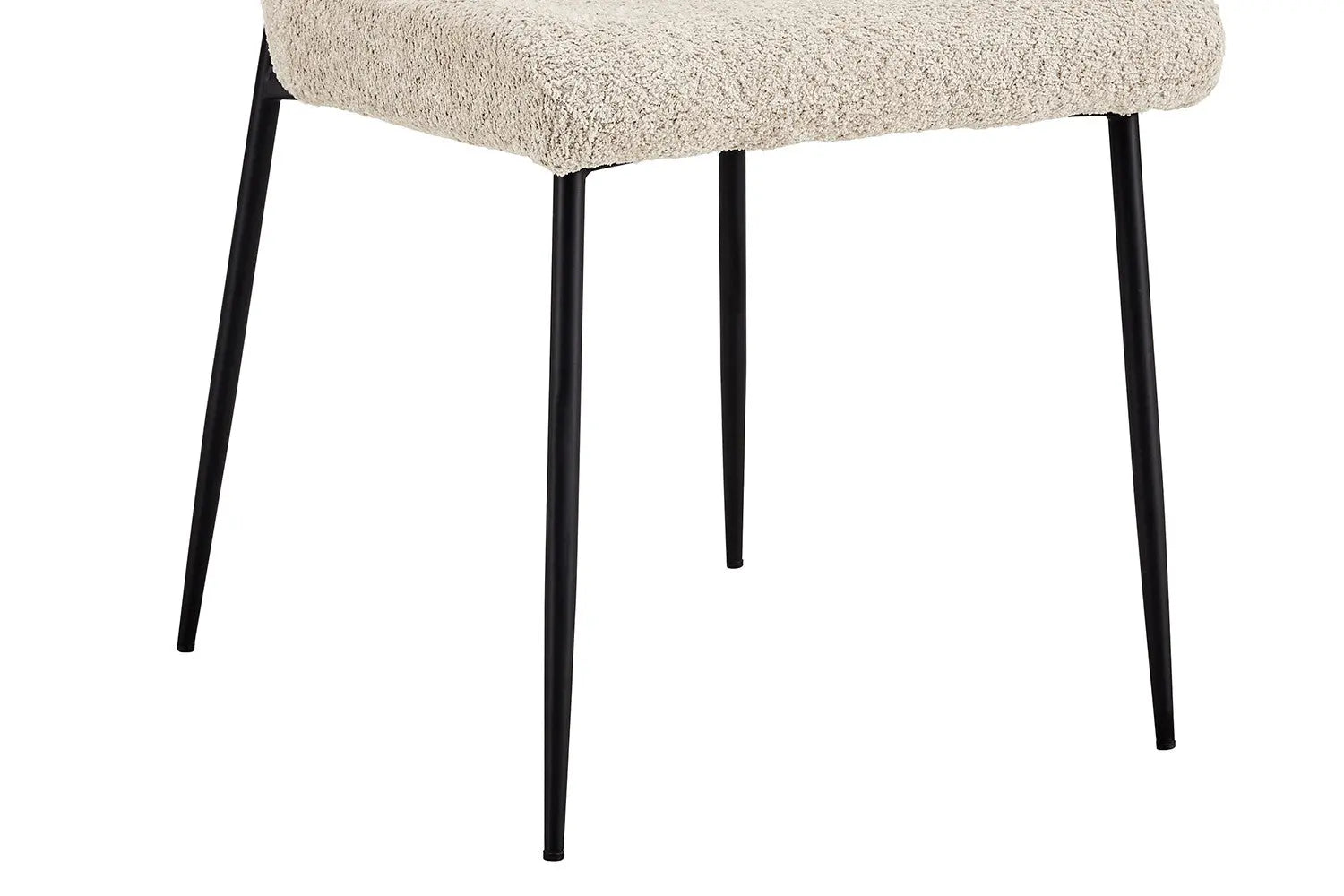 Chaise de salle à manger LISE Bouclé Beige – 58 x 52 cm | TIKAYLA